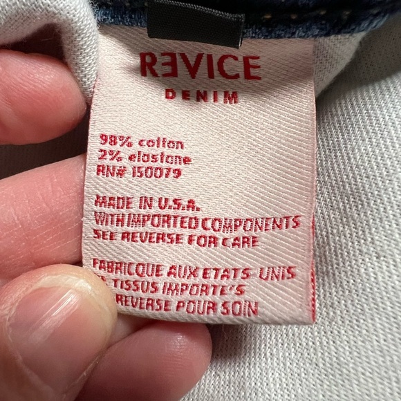 Revice High Rise Relaxed Denim Shorts Size 32 Patch Novelty Retro 60s USA NWT - Picture 6 of 8